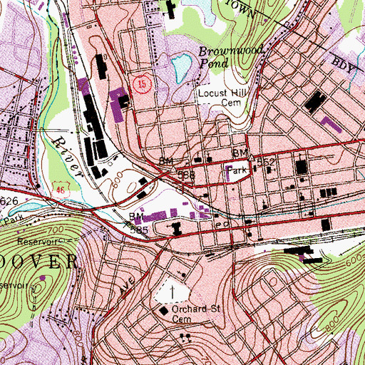 Topographic Map of Dover Pond (historical), NJ