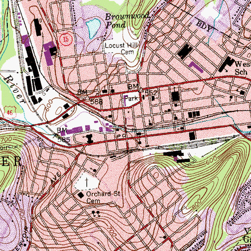 Topographic Map of Dover Post Office, NJ