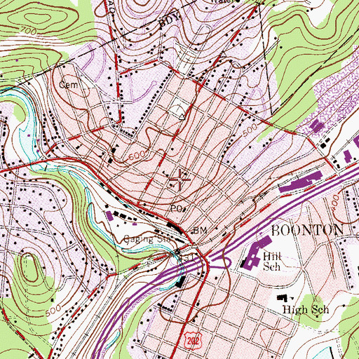 Topographic Map of First Presbyterian Church, NJ