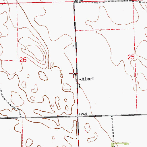 Topographic Map of Abarr, CO