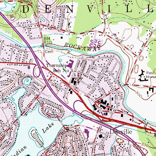 Topographic Map of Saint Mary's School, NJ