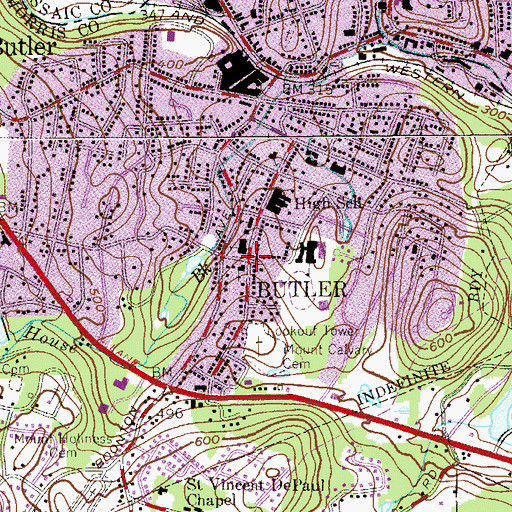 Topographic Map of Saint Anthony's Roman Catholic Church, NJ