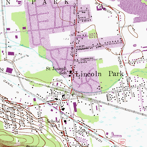 Topographic Map of Saint Joseph's Church, NJ