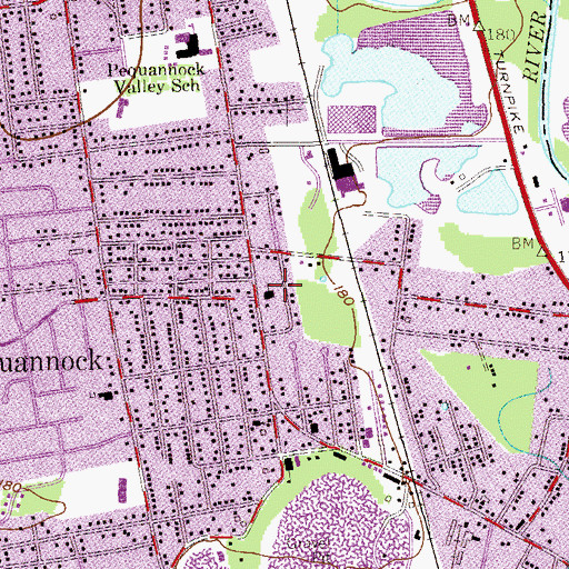 Topographic Map of Holy Spirit Roman Catholic Church, NJ