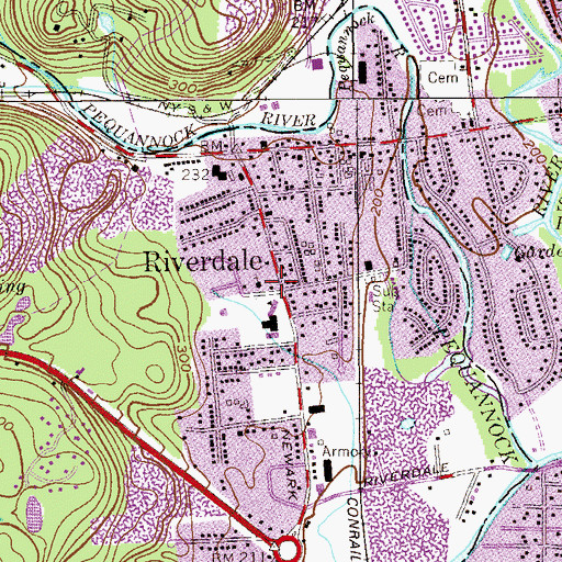 Topographic Map of Riverdale Baptist Church, NJ