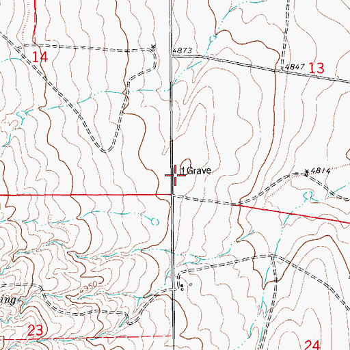 Topographic Map of Samuel Messersmith Grave, CO