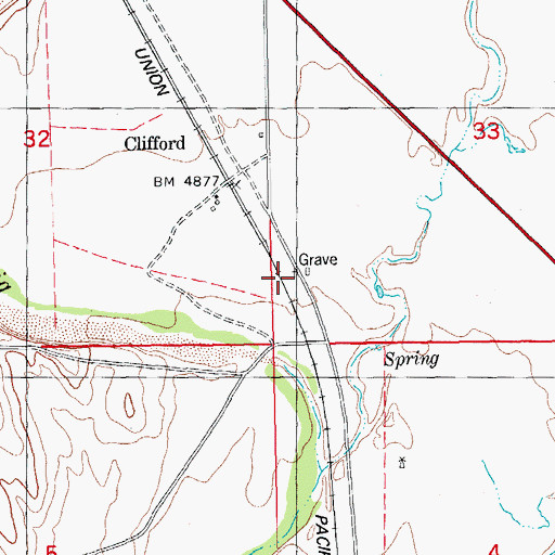Topographic Map of Clifford Cemetery, CO