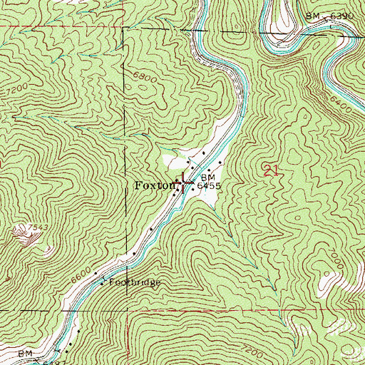 Topographic Map of Foxton, CO