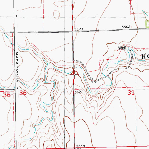 Topographic Map of Genoa Lutheran Cemetery, CO