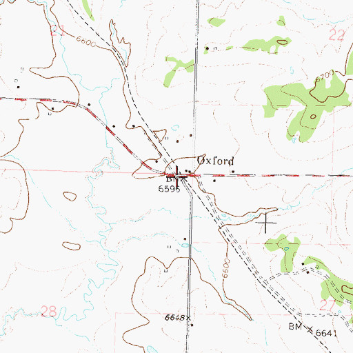 Topographic Map of Oxford, CO