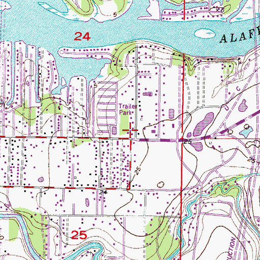 Topographic Map of Hillsborough County Fire Rescue Station 12 Gibsonton, FL