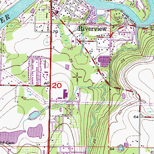 Topographic Map of Riverview Post Office, FL