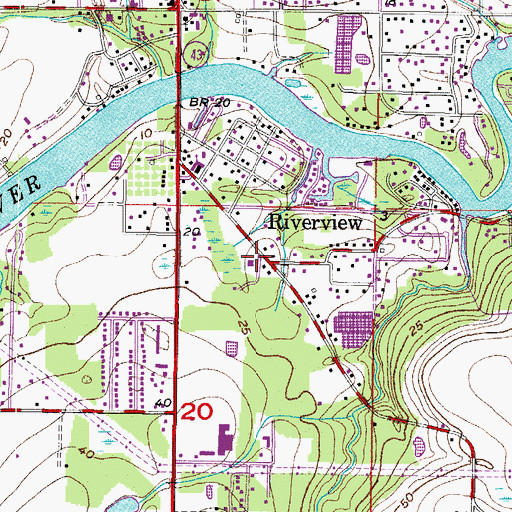 Topographic Map of Hillsborough County Fire Rescue Station 16, FL