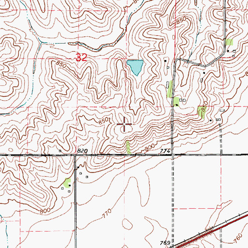 Topographic Map of Maple Tree Cemetery, IA