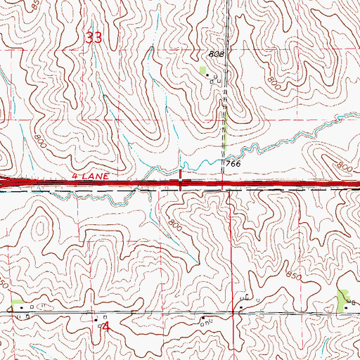 Topographic Map of Interchange 225, IA
