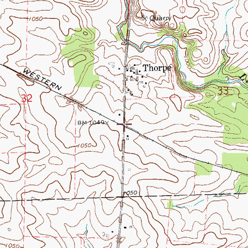 Topographic Map of Thorpe (historical), IA