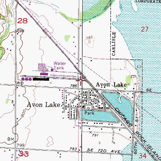 Topographic Map of Avon (historical), IA