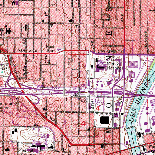 Topographic Map of Newborn and Pediatric Specialists Center, IA