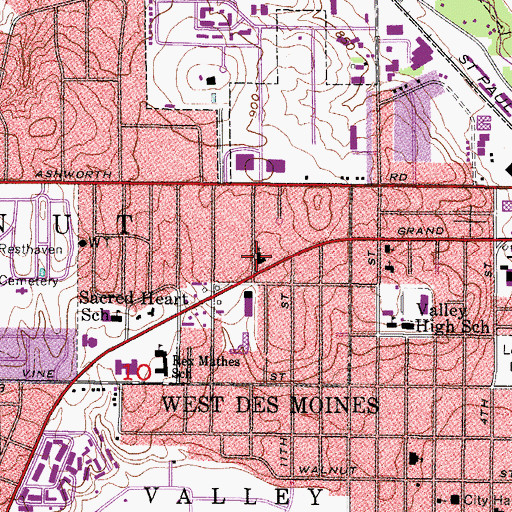 Topographic Map of Saint Mark Lutheran Church, IA