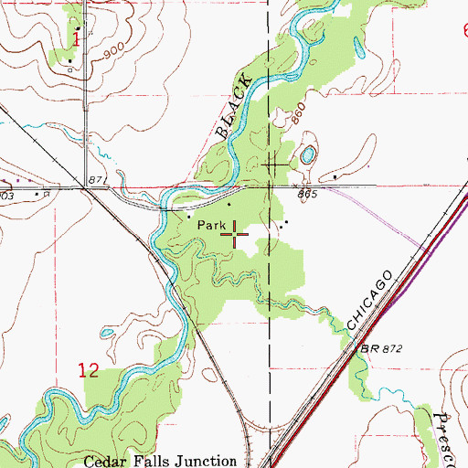 Topographic Map of Robinson Bird Sanctuary, IA