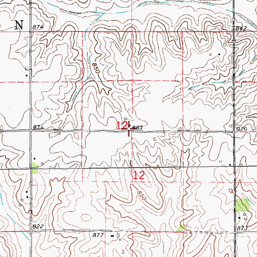 Topographic Map of Old Scotch Cemetery, IA
