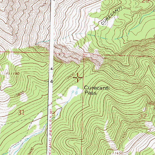 Topographic Map of Curecanti Pass, CO