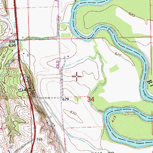 Topographic Map of Cline Cemetery, IA