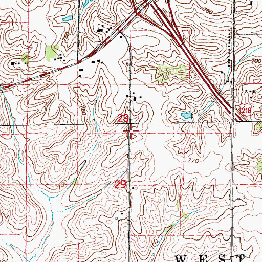Topographic Map of Life Tabernacle Church, IA
