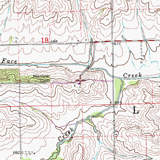 Topographic Map of Bon Accord Post Office (historical), IA