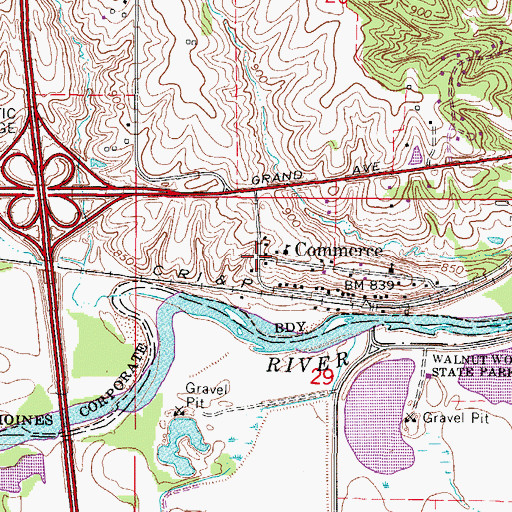Topographic Map of Commerce, IA