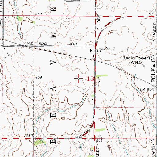 Topographic Map of Nobleton Post Office (historical), IA