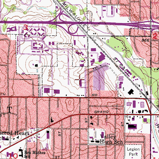 Topographic Map of Clegg Park Elementary, IA