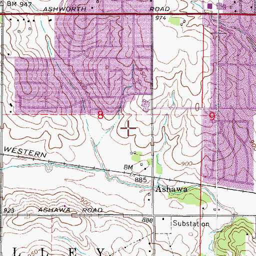 Topographic Map of Western Hills Park, IA