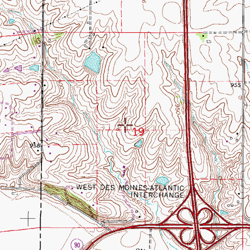 Topographic Map of Glen Oaks Country Club, IA