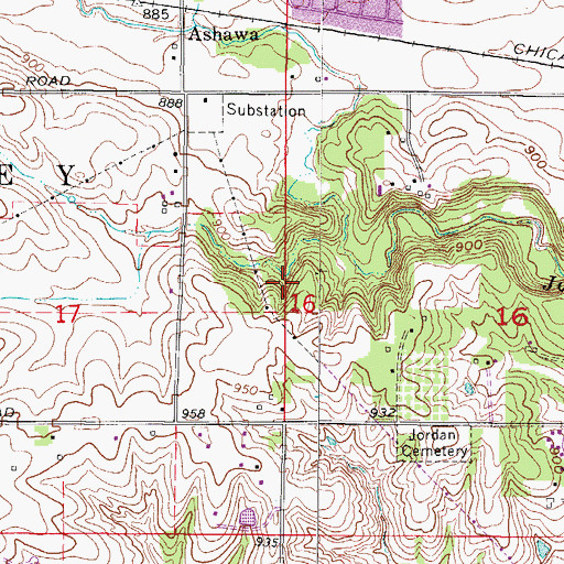 Topographic Map of Southwood Park, IA
