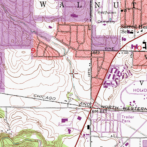 Topographic Map of Fairmeadows Park, IA