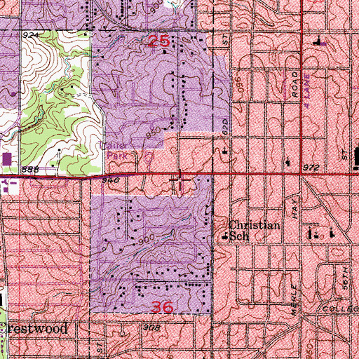 Topographic Map of Andrew Mobile Home Park, IA