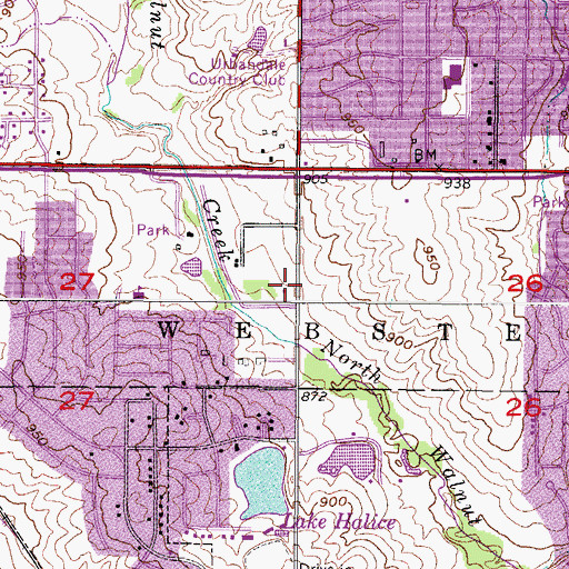 Topographic Map of Urbandale Public Library, IA
