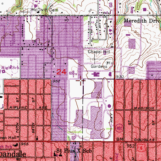 Topographic Map of Mercy Urbandale Medical Clinic, IA