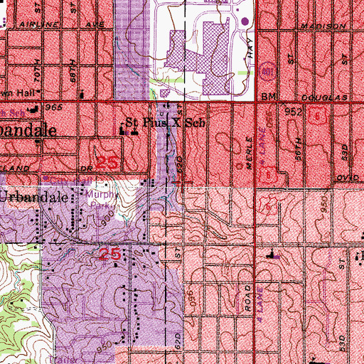 Topographic Map of Community of Christ Church, IA