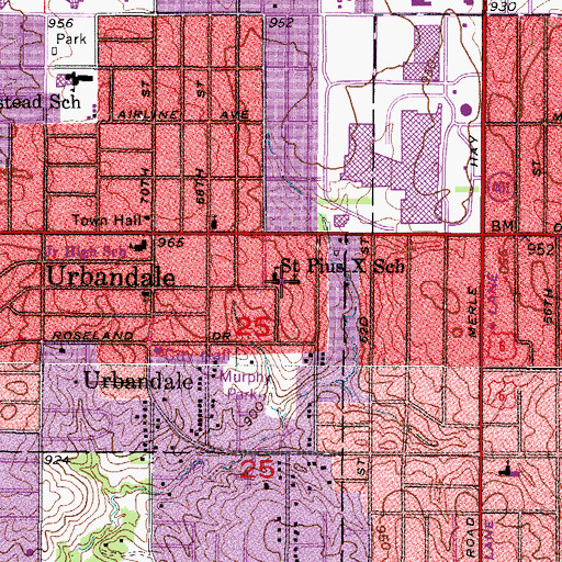 Topographic Map of Saint Pius X Church, IA