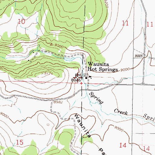 Topographic Map of Waunita Hot Springs, CO