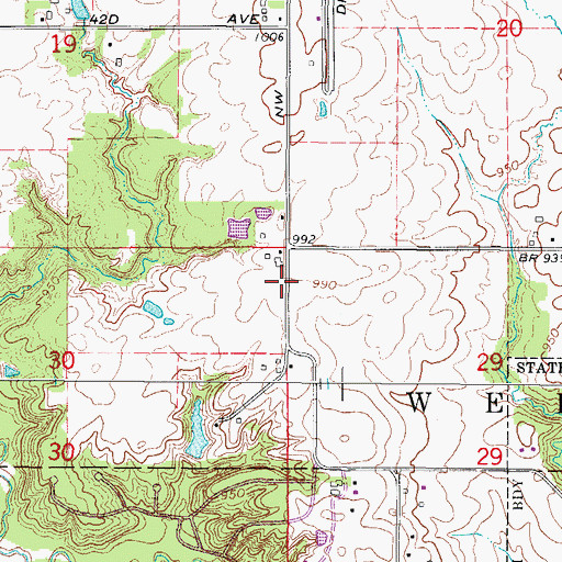 Topographic Map of Cornerstone Community Church, IA