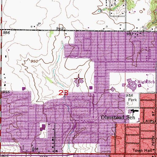 Topographic Map of Urbandale Middle School, IA