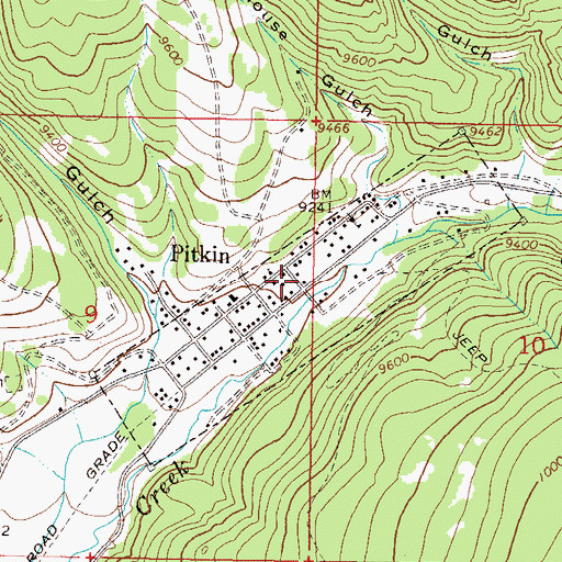Topographic Map of Pitkin, CO