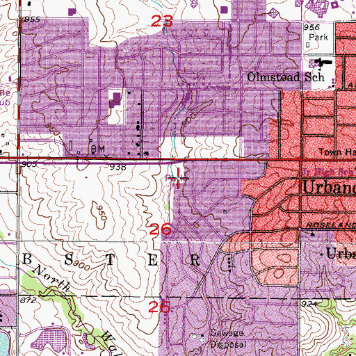 Topographic Map of Karen Acres, IA