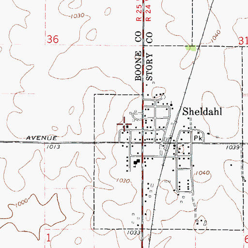 Topographic Map of United Methodist Church, IA