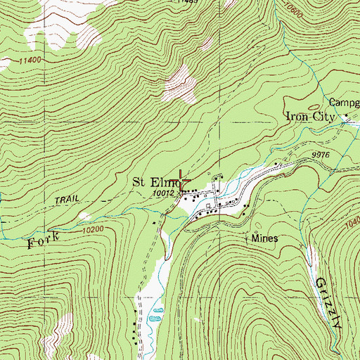 Topographic Map of Saint Elmo (historical), CO