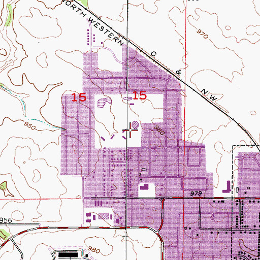 Topographic Map of Pyche Soccer Field, IA