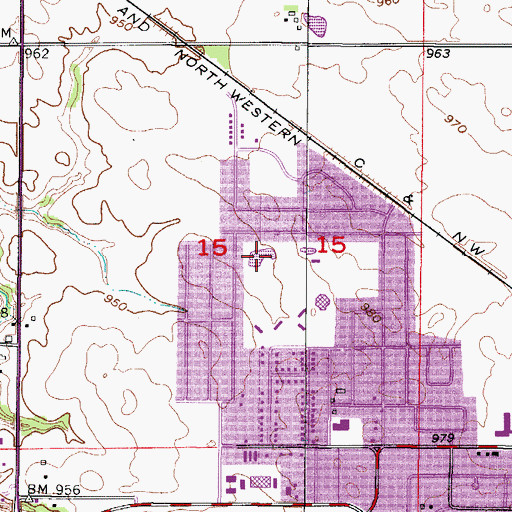 Topographic Map of Faith Pond, IA